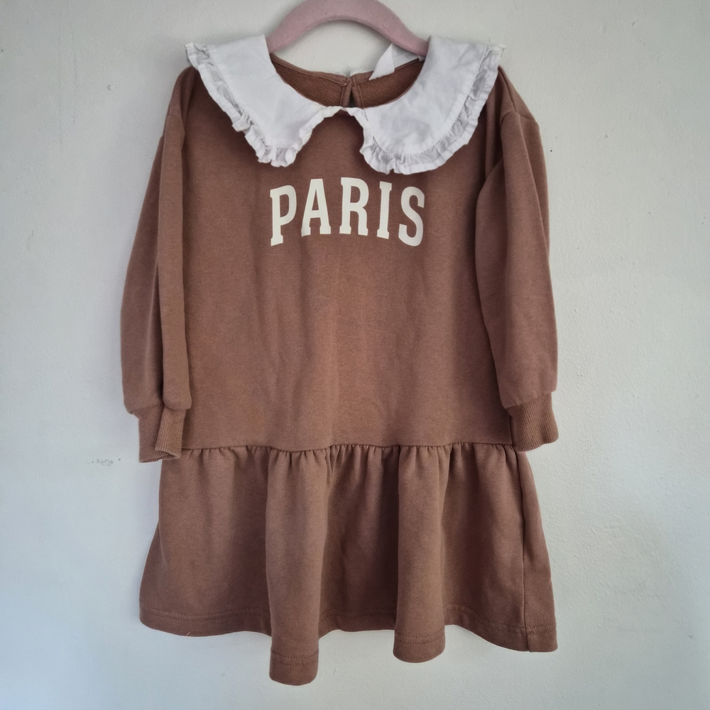 H&M Brown Kids Casual Dress with White Collar